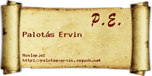 Palotás Ervin névjegykártya